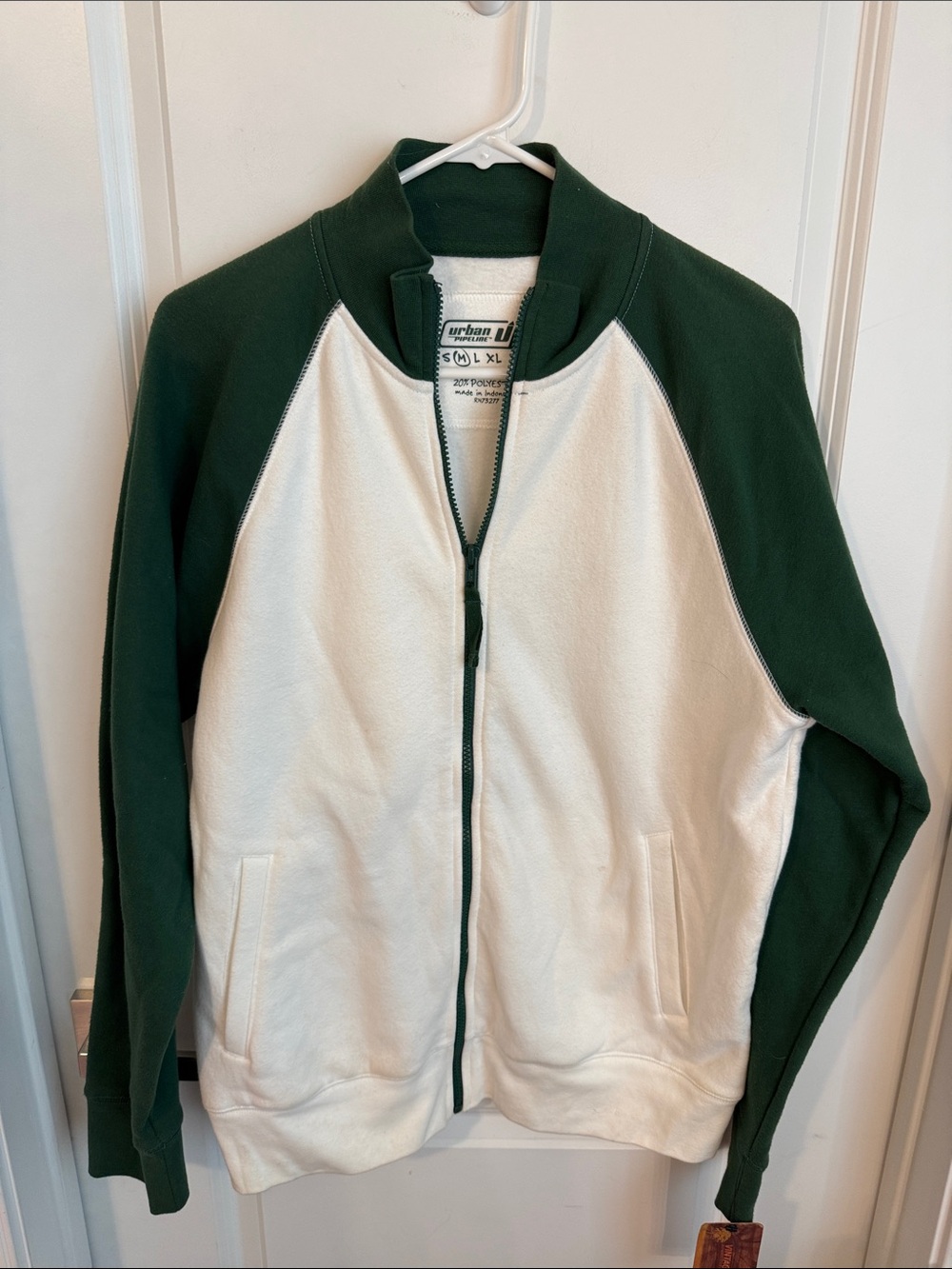 urban pipeline Green and White Bomber Jacket